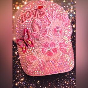 Embellished Pink Floral Women's Hat